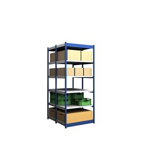 hofe Robuuste inhaakstelling, dubbelzijdig, stellinghoogte 2500 mm, blauw / verzinkt, legbordbreedte 1025 mm, basisstelling, breedte x diepte = 1025 x 600 mm