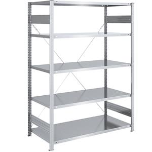 EUROKRAFTpro Grootvak-inhaakstelling, verzinkt, hoogte 2000 mm, veldlast 1600 kg, basisstelling, b x d = 1300 x 800 mm