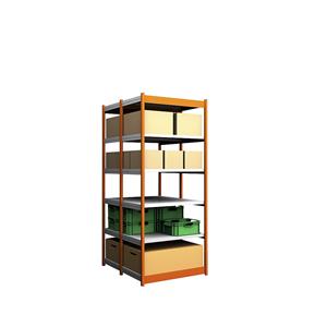 hofe Robuuste inhaakstelling, dubbelzijdig, stellinghoogte 2500 mm, oranje / verzinkt, legbordbreedte 1025 mm, basisstelling, breedte x diepte = 1025 x 600 mm