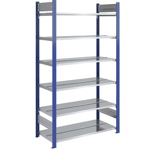 hofe Ordner-inhaakstelling, dubbelzijdig, hoogte 2000 mm, b x d = 1000 x 600 mm, basisstelling, blauw/verzinkt