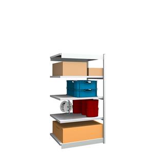hofe Robuuste inhaakstelling, enkelzijdig, stellinghoogte 2000 mm, lichtgrijs / verzinkt, legbordbreedte 1025 mm, aanbouwstelling, breedte x diepte = 1025 x 800 mm