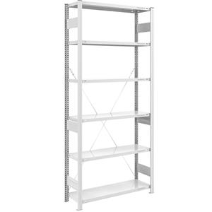 EUROKRAFTpro Magazijn inhaakstelling, lichtgrijs RAL 7035, middelzware constructie, stellinghoogte 2500 mm, basisstelling, breedte x diepte = 1000 x 400 mm
