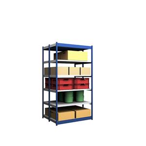 hofe Robuuste inhaakstelling, dubbelzijdig, stellinghoogte 2500 mm, blauw / verzinkt, legbordbreedte 1325 mm, basisstelling, breedte x diepte = 1325 x 500 mm