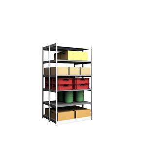 hofe Robuuste inhaakstelling, dubbelzijdig, stellinghoogte 2500 mm, lichtgrijs / verzinkt, legbordbreedte 1325 mm, basisstelling, breedte x diepte = 1325 x 500 mm