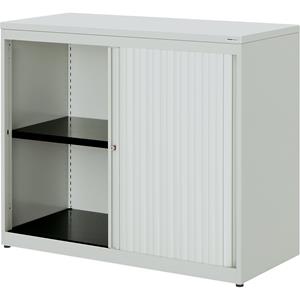 mauser Roldeurkast, h x b x d = 830 x 1000 x 432 mm, kunststof blad, 1 legbord, lichtgrijs / lichtgrijs / lichtgrijs