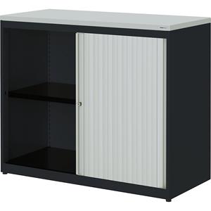 mauser Roldeurkast, h x b x d = 830 x 1000 x 432 mm, kunststof blad, 1 legbord, antracietgrijs / lichtgrijs / lichtgrijs