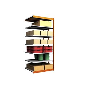hofe Robuuste inhaakstelling, dubbelzijdig, stellinghoogte 3000 mm, oranje / verzinkt, legbordbreedte 1325 mm, aanbouwstelling, breedte x diepte = 1325 x 500 mm