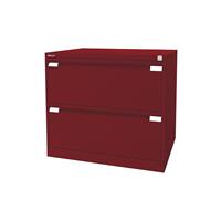 Bisley Hängeregistraturschrank, 2-bahnig 2 Schübe, DIN A4 kardinalrot