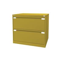 Bisley Hängeregistraturschrank, 2-bahnig 2 Schübe, DIN A4 gelb