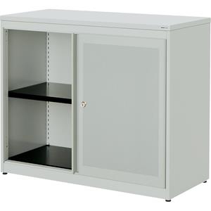 mauser Schuifdeurkast, akoestisch effect, kunststof blad, h x b x d = 830 x 1000 x 432 mm, 1 legbord, lichtgrijs / lichtgrijs / lichtgrijs