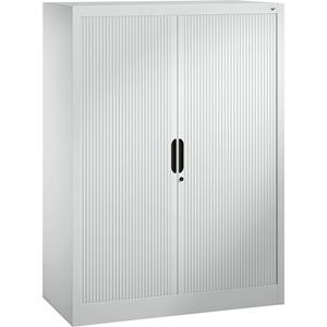 C+P Roldeurkast met horizontale roldeuren, h x b x d = 1345 x 1000 x 420 mm, 3 legborden, 3,5 ordnerhoogtes, lichtgrijs