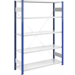EUROKRAFTpro Lager-Steckregal, Regalständer blau HxB 2000 x 1300 mm, Boden lichtgrau Grundregal, Tiefe 500 mm