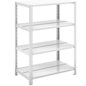 Hofe Akten-Schraubregal, lichtgrau RAL 7035 Regalhöhe 1150 mm, doppelseitig Grundregal, Breite x Tiefe 750 x 600 mm