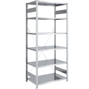 EUROKRAFTpro Magazijn inhaakstelling, verzinkt, lichte constructie, stellinghoogte 2500 mm, basisstelling, breedte x diepte = 1000 x 800 mm
