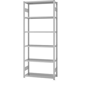 EUROKRAFTpro System-Steckregal, kunststoffbeschichtet Bauart leicht, Regalhöhe 2500 mm Grundregal, Breite x Tiefe 1000 x 400 mm