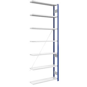 EUROKRAFTpro Lager-Steckregal, Regalständer blau HxB 3000 x 1000 mm, Boden lichtgrau Anbauregal, Tiefe 300 mm