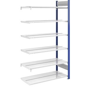 Hofe Ordner-Steckregal doppelseitig, Höhe 2000 mm BxT 1000 x 600 mm, Anbauregal, blau / grau