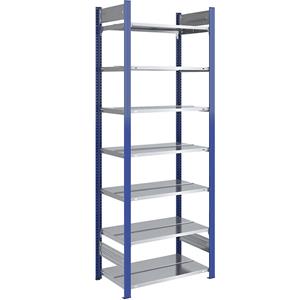 hofe Ordner-inhaakstelling, dubbelzijdig, hoogte 2350 mm, b x d = 750 x 600 mm, basisstelling, blauw/verzinkt