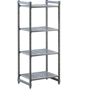Kunststof inhaakstellingsysteem, legbord b x d = 680 x 540 mm, basisstelling, breedte 760 mm, legbord met sleuven