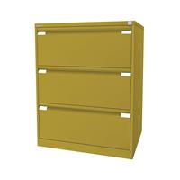 Bisley Hängeregistraturschrank, 2-bahnig 3 Schübe, DIN A4 gelb