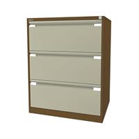 Bisley Hängeregistraturschrank, 2-bahnig 3 Schübe, DIN A4 sepiabraun / creme