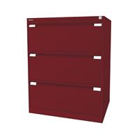 Bisley Hängeregistraturschrank, 2-bahnig 3 Schübe, DIN A4 kardinalrot