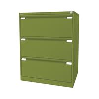 Bisley Hängeregistraturschrank, 2-bahnig 3 Schübe, DIN A4 grün
