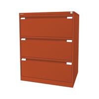 Bisley Hängeregistraturschrank, 2-bahnig 3 Schübe, DIN A4 orange