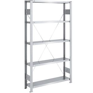 EUROKRAFTpro Magazijn inhaakstelling, verzinkt, middelzware constructie, stellinghoogte 2000 mm, basisstelling, breedte x diepte = 1000 x 300 mm