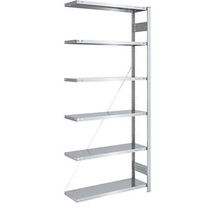 EUROKRAFTpro Lager-Steckregal, verzinkt, Bauart leicht Regalhöhe 2500 mm Anbauregal, Breite x Tiefe 1000 x 400 mm