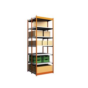hofe Robuuste inhaakstelling, dubbelzijdig, stellinghoogte 3000 mm, oranje / verzinkt, legbordbreedte 1025 mm, basisstelling, breedte x diepte = 1025 x 500 mm
