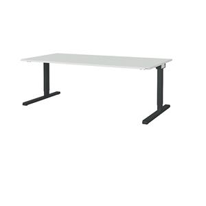 mauser Rechthoekige tafel, C-voet, b x d = 2000 x 900 mm, blad lichtgrijs, onderstel antracietgrijs