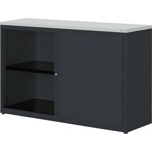 mauser Roldeurkast, h x b x d = 830 x 1200 x 432 mm, kunststof blad, 1 legbord, antracietgrijs / antracietgrijs / lichtgrijs