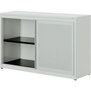 mauser Schuifdeurkast, akoestisch effect, kunststof blad, h x b x d = 830 x 1200 x 432 mm, 1 legbord, lichtgrijs / lichtgrijs / lichtgrijs