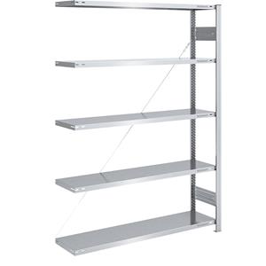 EUROKRAFTpro Grootvak-inhaakstelling, verzinkt, hoogte 2000 mm, veldlast 1600 kg, aanbouwstelling, b x d = 1300 x 400 mm