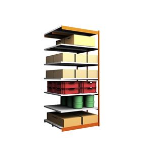 hofe Robuuste inhaakstelling, dubbelzijdig, stellinghoogte 3000 mm, oranje / verzinkt, legbordbreedte 1325 mm, aanbouwstelling, breedte x diepte = 1325 x 600 mm