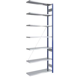 EUROKRAFTpro Magazijn-inhaakstelling, stellingstaander blauw, legbord verzinkt, h x b = 3000 x 1000 mm, aanbouwstelling, diepte 400 mm