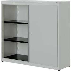 mauser Schuifdeurkast, h x b x d = 1180 x 1200 x 432 mm, kunststof blad, 2 legborden, lichtgrijs / lichtgrijs / lichtgrijs