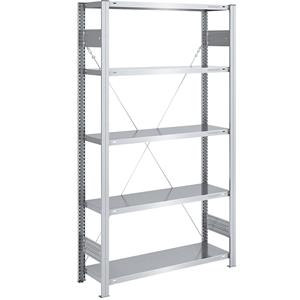 EUROKRAFTpro Magazijn inhaakstelling, verzinkt, lichte constructie, stellinghoogte 2000 mm, basisstelling, breedte x diepte = 1000 x 400 mm