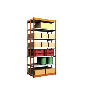 hofe Robuuste inhaakstelling, dubbelzijdig, stellinghoogte 3000 mm, oranje / verzinkt, legbordbreedte 1325 mm, basisstelling, breedte x diepte = 1325 x 400 mm