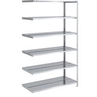 Hofe Leicht-Lagerschraubregal, verzinkt Regalhöhe 1850 mm, doppelseitig Anbauregal, Breite x Tiefe 1000 x 600 mm