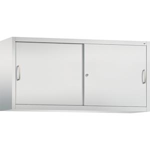 C+P ACCURADO opzetkast met schuifdeuren, 2 legborden, h x b x d = 790 x 1600 x 400 mm, lichtgrijs
