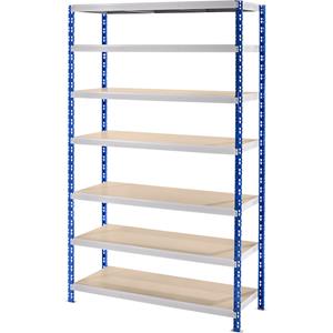 EUROKRAFTbasic Großfach-Steckregal mit Spanplatten-Böden Tiefe 600 mm Grundregal, HxB 2522 x 1550 mm