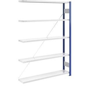 EUROKRAFTpro Magazijn-inhaakstelling, stellingstaander blauw, h x b = 2000 x 1300 mm, legbord lichtgrijs, aanbouwstelling, diepte 300 mm