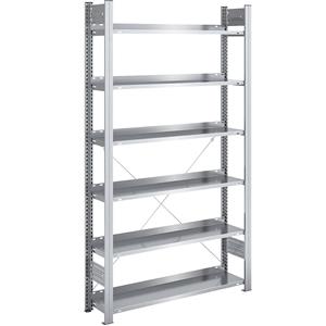 Hofe Akten-Steckregal, verzinkt Regalhöhe 2000 mm, einseitig Grundregal, BxT 1000 x 300 mm