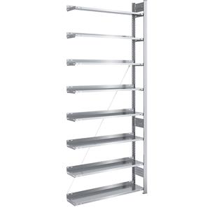 Hofe Akten-Steckregal, verzinkt Regalhöhe 2700 mm, einseitig Anbauregal, BxT 1000 x 300 mm