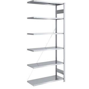 EUROKRAFTpro Lager-Steckregal, verzinkt, Bauart leicht Regalhöhe 2500 mm Anbauregal, Breite x Tiefe 1000 x 500 mm