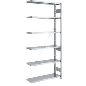 EUROKRAFTpro Lager-Steckregal, verzinkt, Bauart mittelschwer Regalhöhe 2500 mm Anbauregal, Breite x Tiefe 1000 x 400 mm