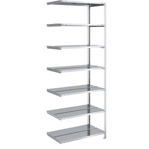 Hofe Leicht-Lagerschraubregal, verzinkt Regalhöhe 2200 mm, Bodenbreite 750 mm Tiefe 600 mm, Anbauregal