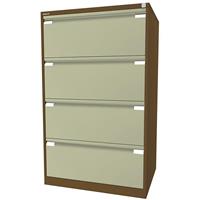 Bisley Hängeregistraturschrank, 2-bahnig 4 Schübe, DIN A4 sepiabraun / creme